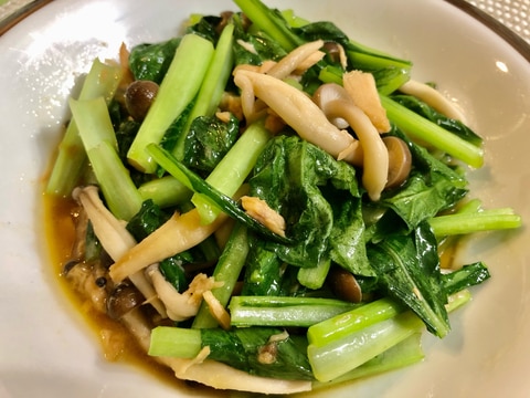 野菜たっぷり♫小松菜とえのきとツナの甘辛炒め